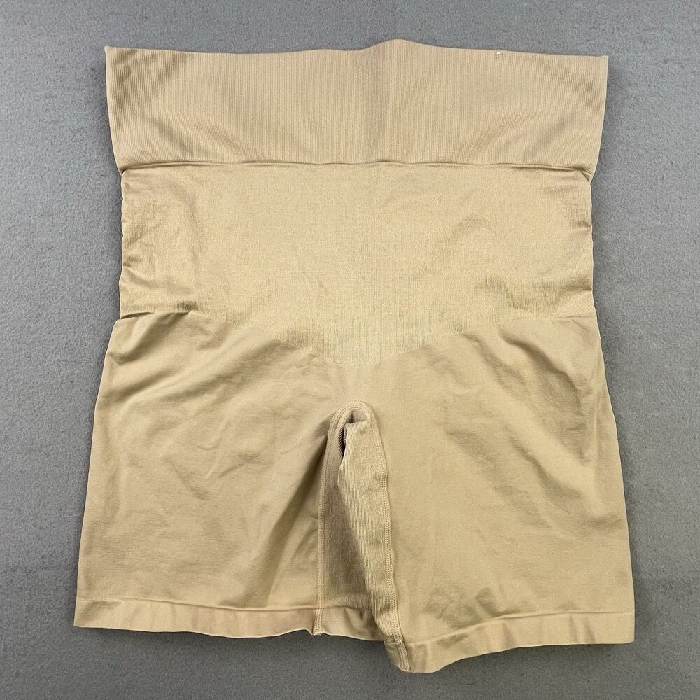 Cacique The Slimmer High Waist Shorts Size 26/28 Tan Thigh Shaper Shapewear